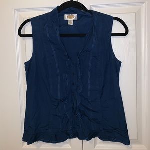 Talbots Navy Blouse
